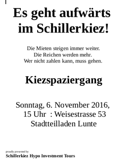 Kiezspaziergang am 6. November im Schillerkiez