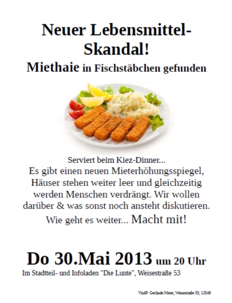 Kiez-Dinner 30. Mai 2013
