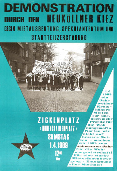 Demo gegen Mietausbeutung Neukölln 1989