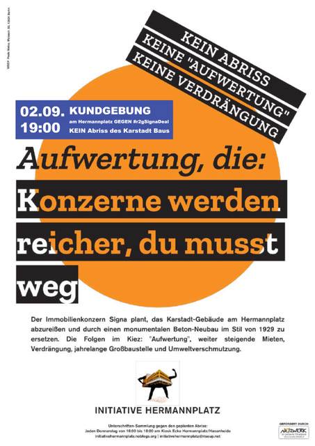 Kundgebung am 2.9.2020 am Hermannplatz